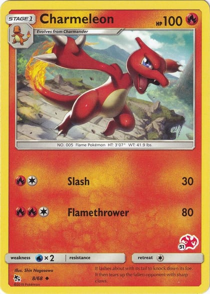 Charmeleon - 8/68 (#51 Charizard Stamped), Battle Academy 008/068