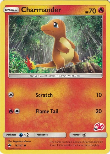 Charmander - 18/147 (#16 Charizard Stamped), Battle Academy 018/147