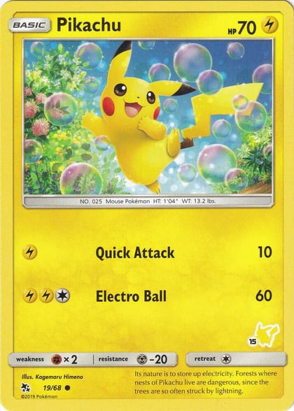 Pikachu - 19/68 (#15 Pikachu Stamped), Battle Academy 019/068