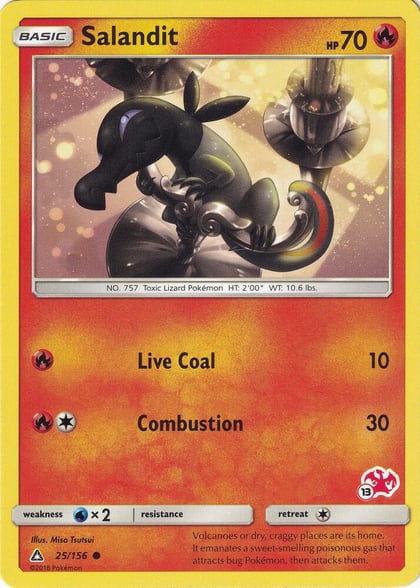 Salandit - 25/156 (#13 Charizard Stamped), Battle Academy 025/156