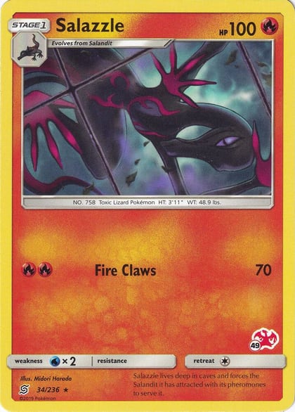 Salazzle - 34/236 (#49 Charizard Stamped), Battle Academy 034/236