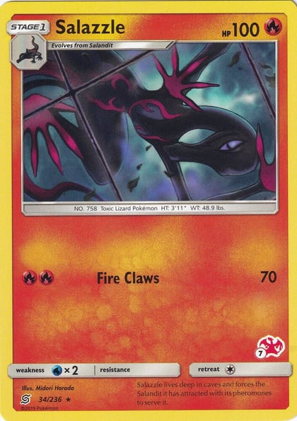 Salazzle - 34/236 (#7 Charizard Stamped), Battle Academy 034/236