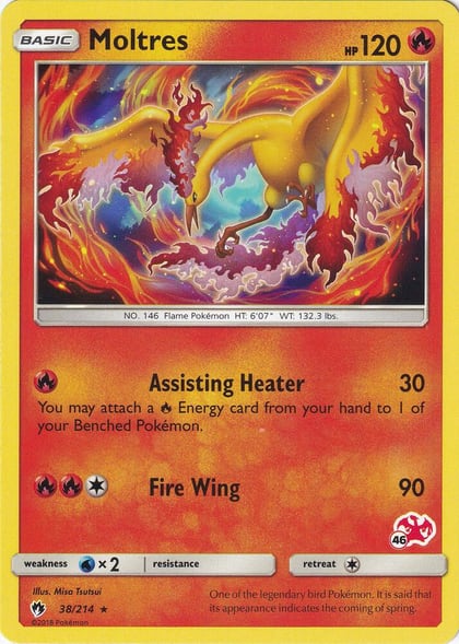 Moltres - 38/214 (#46 Charizard Stamped), Battle Academy 038/214