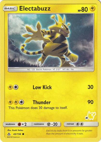 Electabuzz - 43/156 (#41 Pikachu Stamped), Battle Academy 043/156