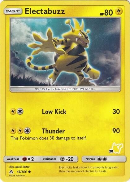 Electabuzz - 43/156 (#58 Pikachu Stamped), Battle Academy 043/156