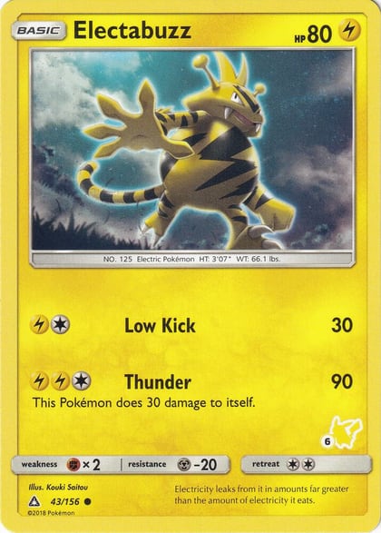 Electabuzz - 43/156 (#6 Pikachu Stamped), Battle Academy 043/156