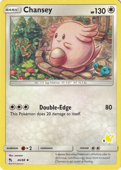 Chansey - 46/68 (#5 Pikachu Stamped), Battle Academy 046/068