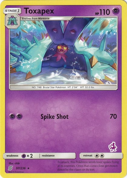 Toxapex - 97/236 (Mewtwo Stamped), Battle Academy 097/236