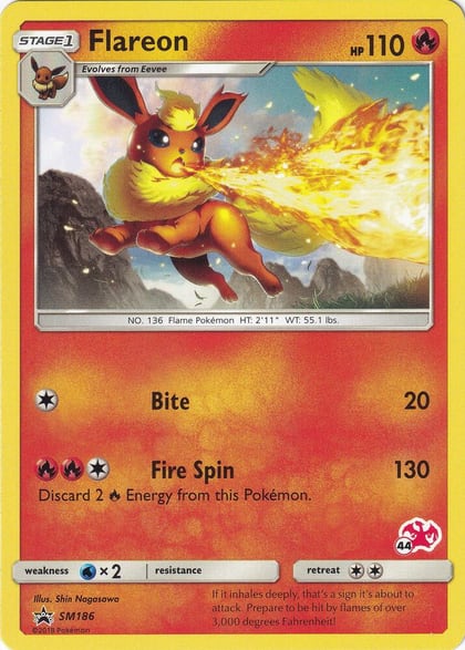 Flareon - SM186 (#44 Charizard Stamped), Battle Academy SM186