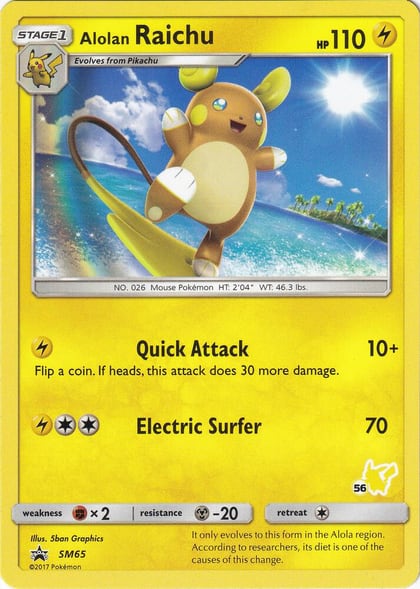 Alolan Raichu - SM65 (#56 Pikachu Stamped), Battle Academy SM65