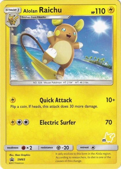 Alolan Raichu - SM65 (#25 Pikachu Stamped), Battle Academy SM65