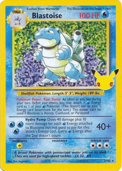 Blastoise, Celebrations: Classic Collection 2/102