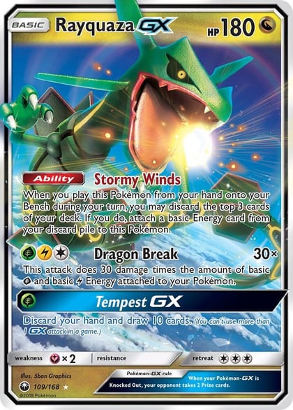 Rayquaza GX, SM - Celestial Storm 109/168