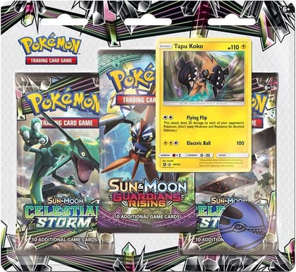 Celestial Storm 3 Pack Booster Blister [Tapu Koko], SM - Celestial Storm P170275