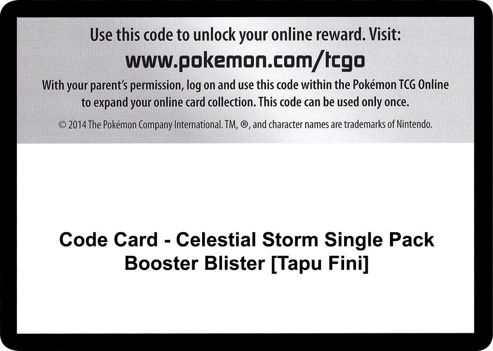 Code Card - Celestial Storm Single Pack Booster Blister [Tapu Fini], SM - Celestial Storm P266434