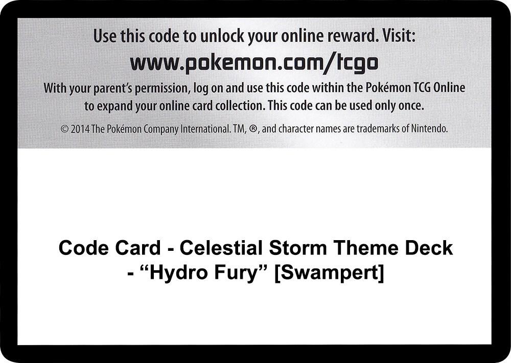 Code Card - Celestial Storm Theme Deck - "Hydro Fury" [Swampert], SM - Celestial Storm P266435