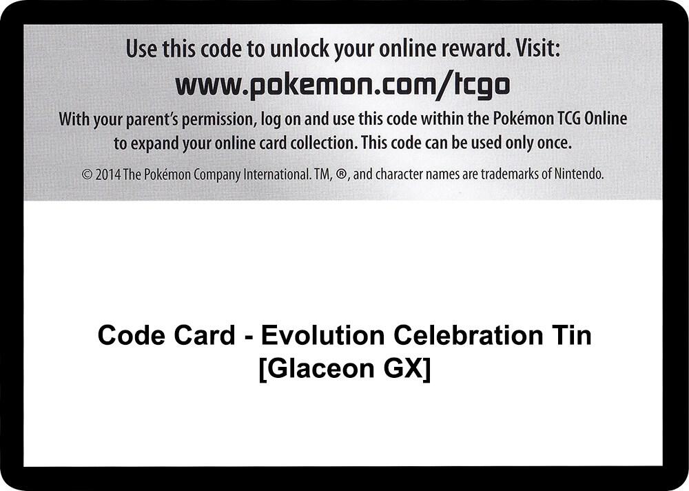 Code Card - Evolution Celebration Tin [Glaceon GX], SM - Celestial Storm P266468