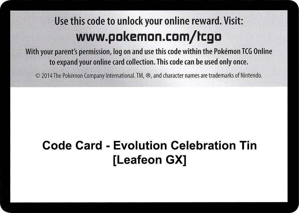 Code Card - Evolution Celebration Tin [Leafeon GX], SM - Celestial Storm P266470