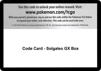 Code Card - Solgaleo GX Box, SM - Celestial Storm P266535