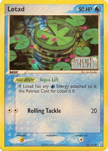 Lotad - 055/100 (EX Crystal Guardians Reverse Holofoil), Crystal Guardians 55/100