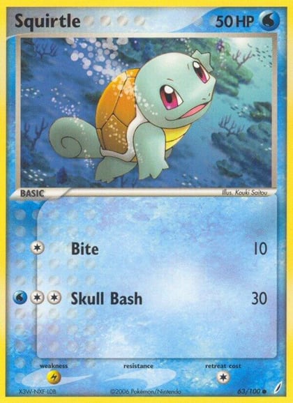 Squirtle - 063/100, Crystal Guardians 63/100