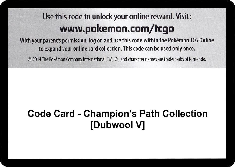 Code Card - Champion's Path Collection [Dubwool V], Champion's Path P251545
