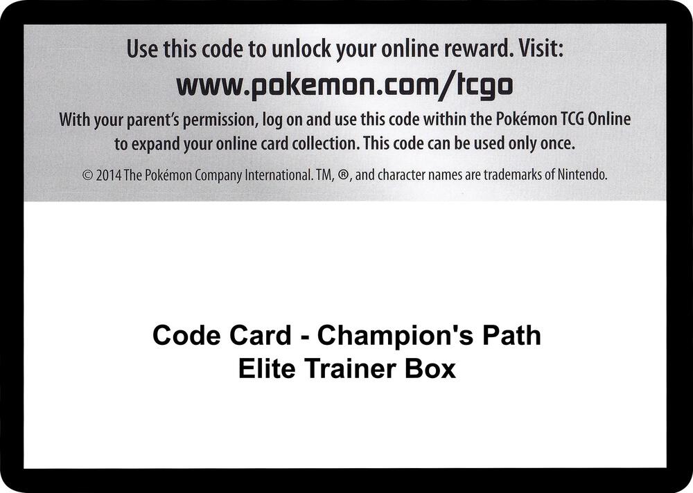 Code Card - Champion's Path Elite Trainer Box, Champion's Path P251549