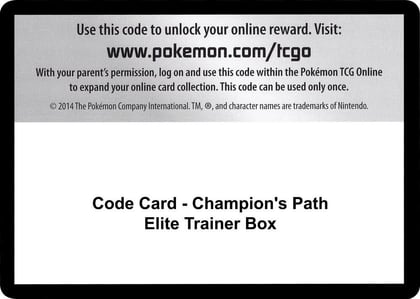Code Card - Champion's Path Elite Trainer Box, Champion's Path P251549