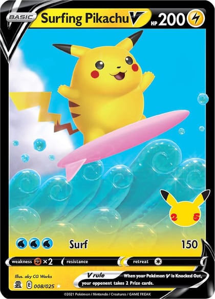 Surfing Pikachu V, Celebrations 008/025