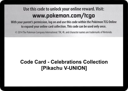 Code Card - Celebrations Collection [Pikachu V-UNION], Celebrations P251052