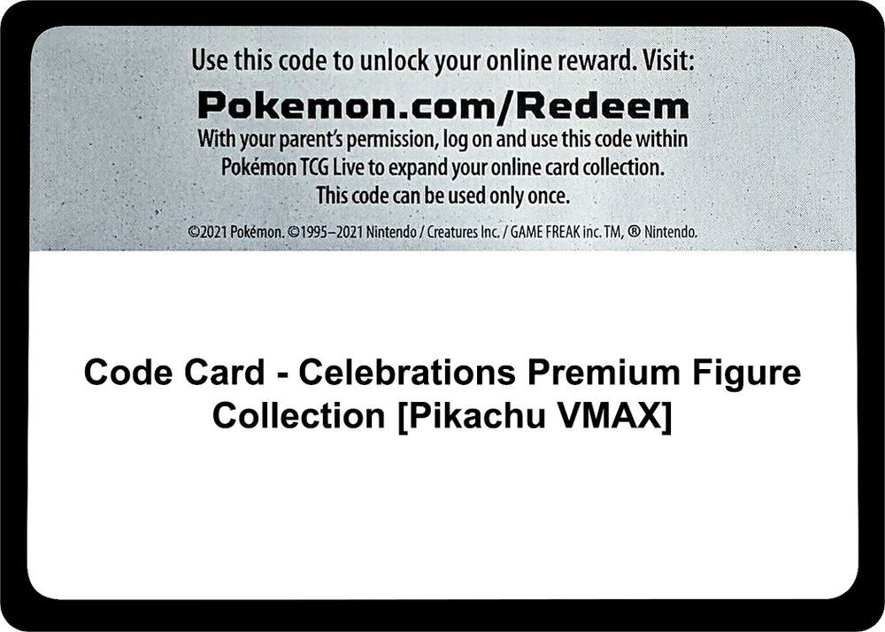 Code Card - Celebrations Premium Figure Collection [Pikachu VMAX], Celebrations P251054