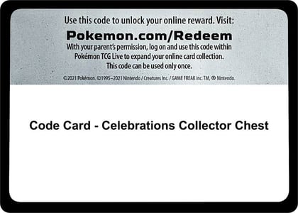 Code Card - Celebrations Collector Chest, Celebrations P251055