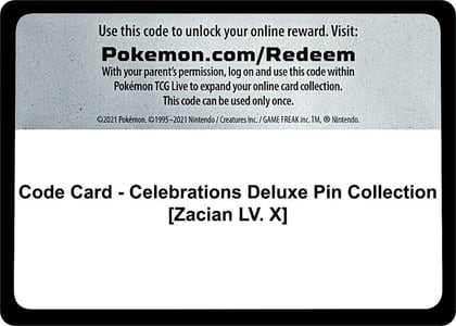 Code Card - Celebrations Deluxe Pin Collection [Zacian LV. X], Celebrations P251057