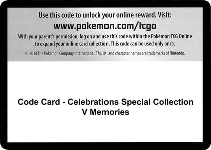 Code Card - Celebrations Special Collection - V Memories, Celebrations P257525