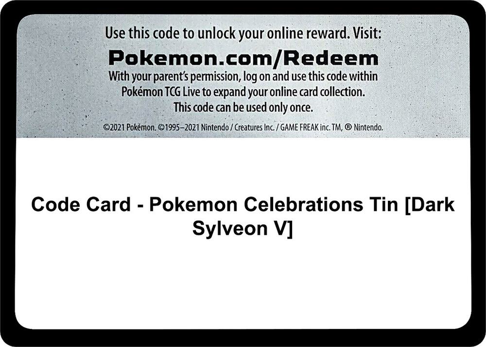 Code Card - Pokemon Celebrations Tin [Dark Sylveon V], Celebrations P491227
