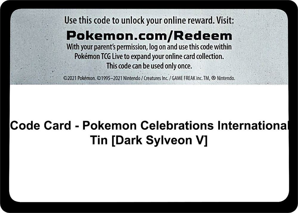 Code Card - Pokemon Celebrations International Tin [Dark Sylveon V], Celebrations P491228