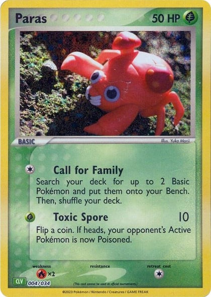 Paras, Trading Card Game Classic 004/034