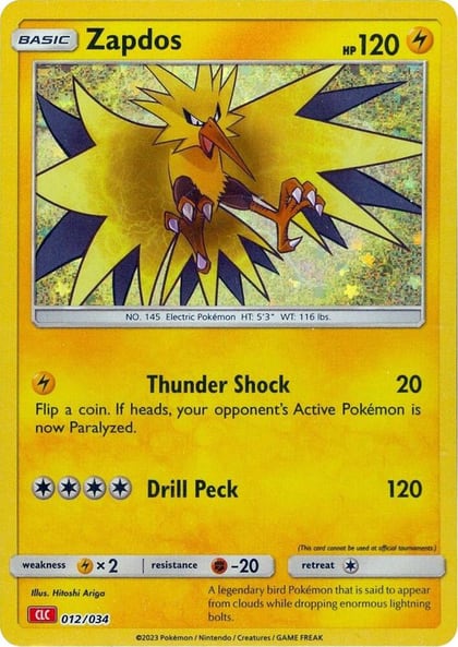 Zapdos, Trading Card Game Classic 012/034