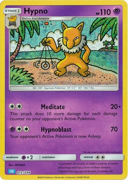 Hypno, Trading Card Game Classic 012/034