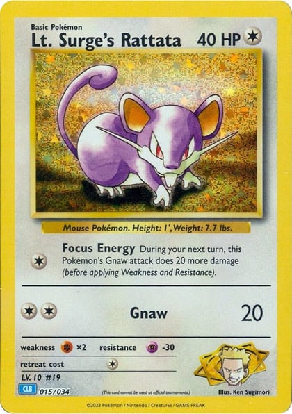 Lt. Surge's Rattata, Trading Card Game Classic 015/034