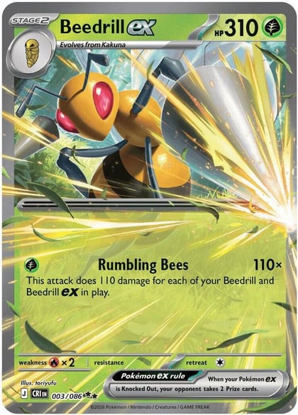 Beedrill ex - 003/086, ME04: Chaos Rising 003/086