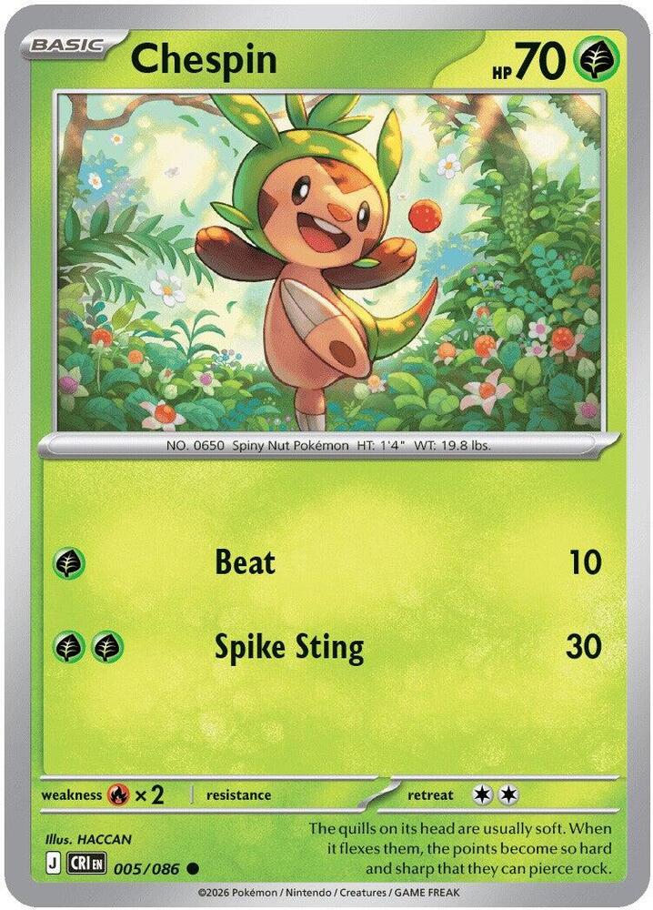 Chespin - 005/086, ME04: Chaos Rising 005/086