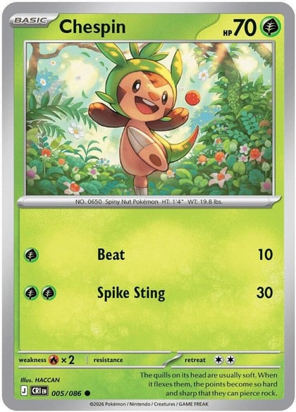 Chespin - 005/086, ME04: Chaos Rising 005/086