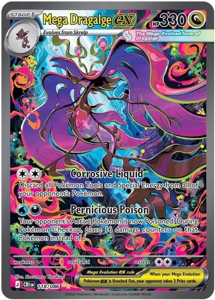 Mega Dragalge ex - 118/086, ME04: Chaos Rising 118/086