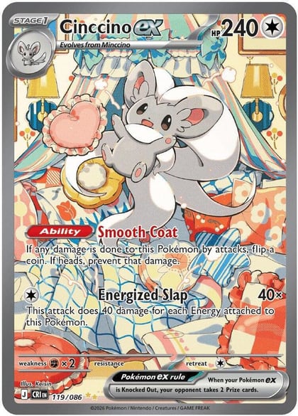 Cinccino ex - 119/086, ME04: Chaos Rising 119/086