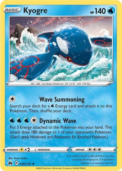 Kyogre, SWSH: Crown Zenith 036/159