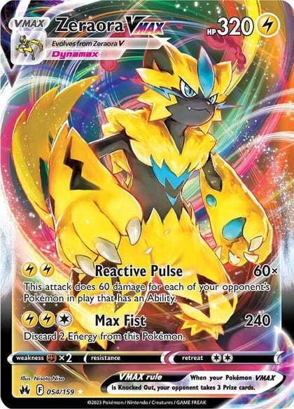 Zeraora VMAX, SWSH: Crown Zenith 054/159