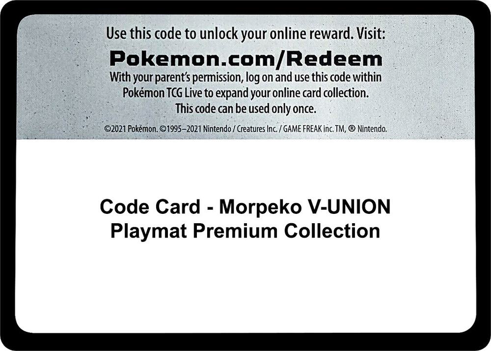 Code Card - Morpeko V-UNION Playmat Premium Collection, SWSH: Crown Zenith P475645
