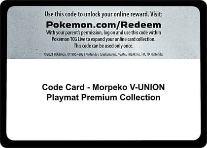 Code Card - Morpeko V-UNION Playmat Premium Collection, SWSH: Crown Zenith P475645