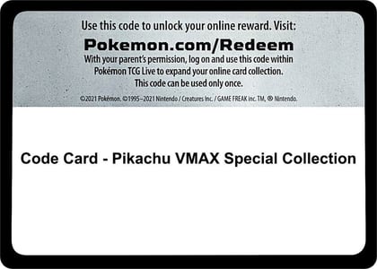 Code Card - Pikachu VMAX Special Collection, SWSH: Crown Zenith P485432